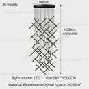 Modern black led staircase pendant chandelier dining room light