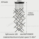 Modern black led staircase pendant chandelier dining room light