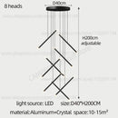 Modern black led staircase pendant chandelier dining room light