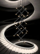 Modern black led staircase pendant chandelier dining room light