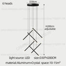Modern black led staircase pendant chandelier dining room light