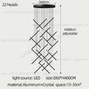 Modern black led staircase pendant chandelier dining room light