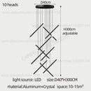 Modern black led staircase pendant chandelier dining room light