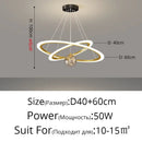Modern black & white led star chandeliers living room ring light