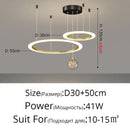 Modern black & white led star chandeliers living room ring light