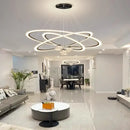 Modern black & white led star chandeliers living room ring light
