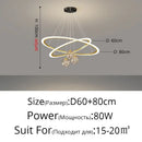 Modern black & white led star chandeliers living room ring light