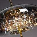 Luxury golden glass led starry sky pendant lights for living room