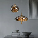 Luxury golden glass led starry sky pendant lights for living room