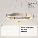Textured metallic led stone ring chandelier dining room pendant light