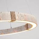 Textured metallic led stone ring chandelier dining room pendant light