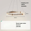 Textured metallic led stone ring chandelier dining room pendant light