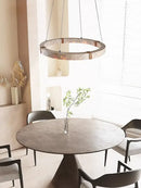 Textured metallic led stone ring chandelier dining room pendant light