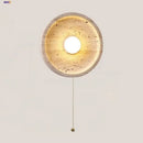 Modern concrete led stone wall lamp bedroom brass pull chain