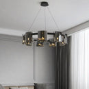 Modern black led straight line ceiling chandelier dining room light