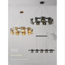 Modern black led straight line ceiling chandelier dining room light