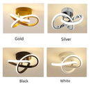 Modern gold & white led strip ceiling lights for living room