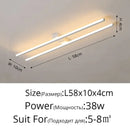 Modern minimalist brushed metallic led strip chandelier aisle light