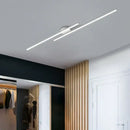 Modern minimalist brushed metallic led strip chandelier aisle light