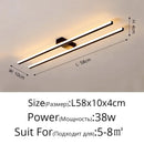 Modern minimalist brushed metallic led strip chandelier aisle light