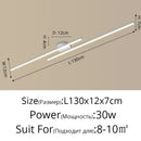 Modern minimalist brushed metallic led strip chandelier aisle light