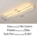 Modern minimalist brushed metallic led strip chandelier aisle light