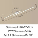 Modern minimalist brushed metallic led strip chandelier aisle light