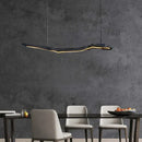 Organic black led strip lights dining room hanging pendant