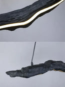 Organic black led strip lights dining room hanging pendant
