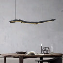 Organic black led strip lights dining room hanging pendant