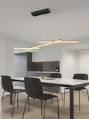 Modern black led strip pendant chandelier dining room light