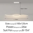 Modern black led strip pendant chandelier dining room light