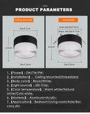 Textured amber glass led surface mounted spot lights bedroom 2 pack