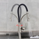 Modern stainless steel led swivel kitchen faucet with pull down hose
