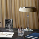 Modern crystal led table lamp with pleated shade for bedroom