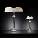 Modern crystal led table lamp with pleated shade for bedroom