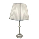 Modern crystal led table lamp with pleated shade for bedroom