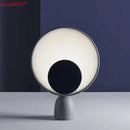 Modern pink & black circular led table lamp bedroom lighting