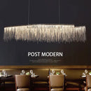 Modern gold led tassel chandelier pendant light for living room