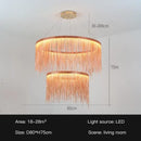Modern gold led tassel chandelier pendant light for living room