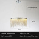 Modern gold led tassel chandelier pendant light for living room