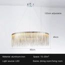 Modern gold led tassel chandelier pendant light for living room