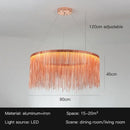 Modern gold led tassel chandelier pendant light for living room