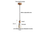 Minimalist white terrazzo and wood led pendant lamp kitchen light