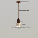 Minimalist white terrazzo and wood led pendant lamp kitchen light