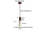 Minimalist white terrazzo and wood led pendant lamp kitchen light