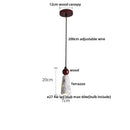 Minimalist white terrazzo and wood led pendant lamp kitchen light