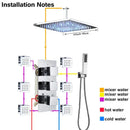 Modern chrome led thermostatic shower faucet bathroom rain mixer tap