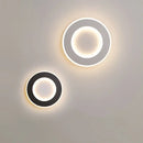 Modern black & white touch switch wall light bedroom ring lamp