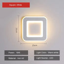 Modern black & white touch switch wall light bedroom ring lamp